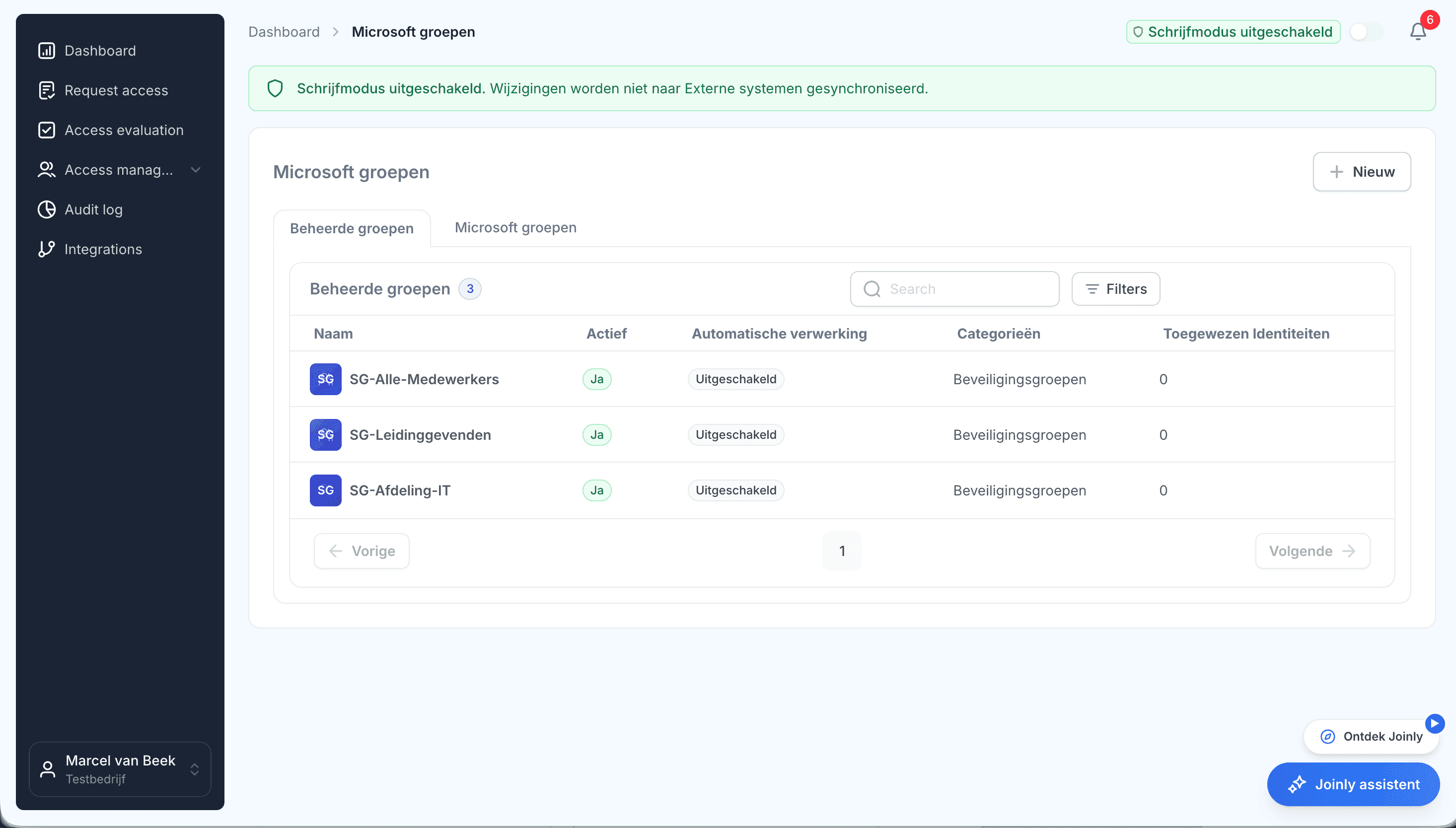 Het beheer van Entra-groepen, Teams en kanalen in Joinly.