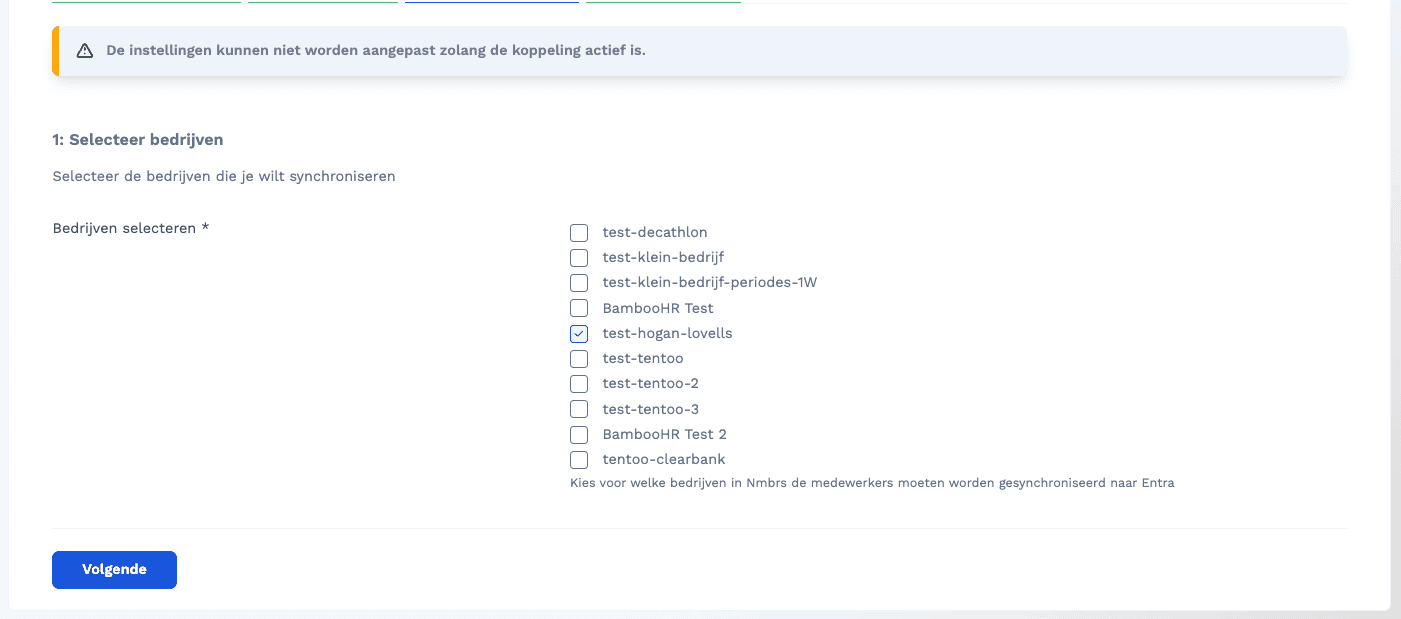 Joinly installation wizard for entering Acerta connection details